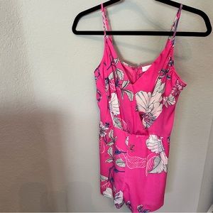 Yumi Kim Hot Pink Floral Romper Size Small - image 1